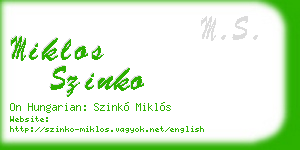 miklos szinko business card